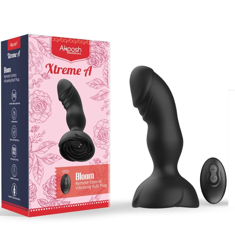 ARMONY - EXTREME A BLOOM VIBRATEUR ROSE ET PLUG ANAL TÉLÉCOMMANDE NOIR - Sensualia