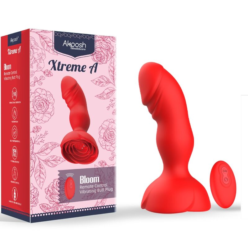 ARMONY - EXTREME A BLOOM VIBRATEUR ROSE ET PLUG ANAL TÉLÉCOMMANDE ROUGE - Sensualia