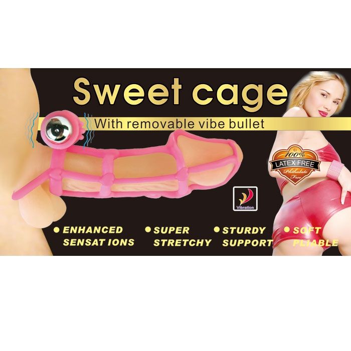 BAILE - COUVERTURE ET ANNEAU EN SILICONE SWEET 10 RYTHMES POUR LE PÉNIS ROSE - Sensualia