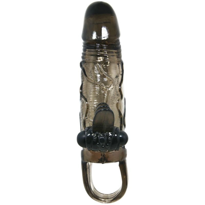BAILE - COUVRE-PÉNIS BRAVE MAN AVEC STIMULATION CLITO ET ANAL DOUBLE BULLET NOIR 16.5 CM - Sensualia