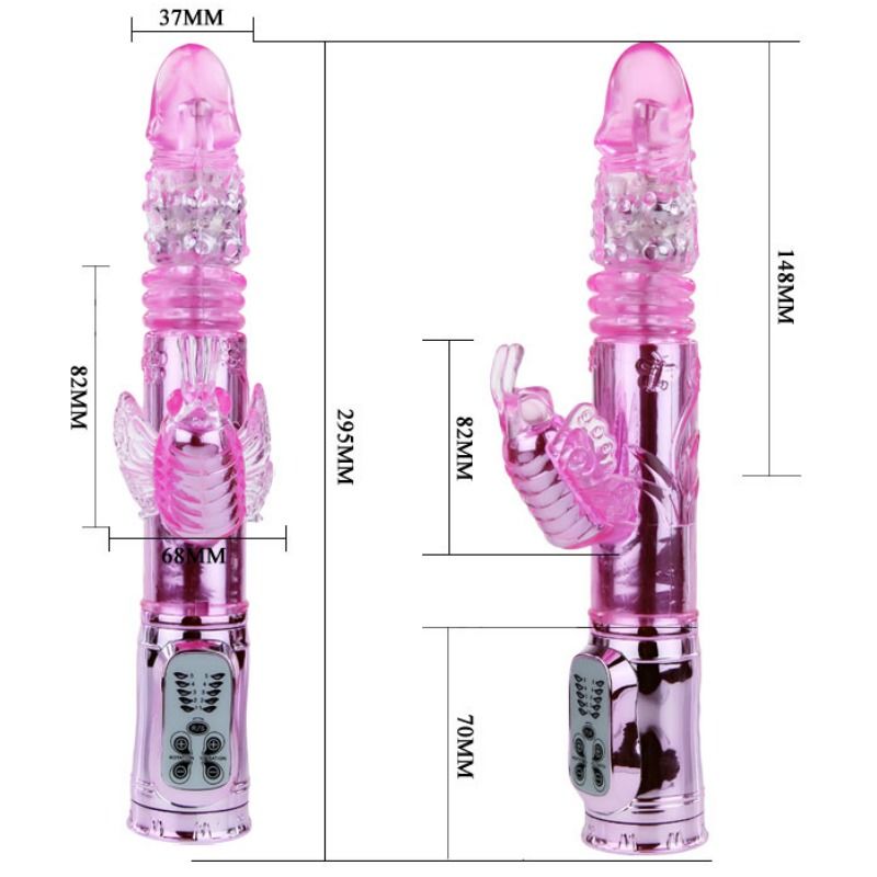 BAILE - VIBRATEUR RECHARGEABLE AVEC STIMULATEUR DE PAPILLON ROTATION ET THROBBING - Sensualia
