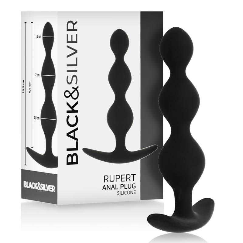 BLACK&SILVER - CHAÎNE À BILLES ANAL RUPERT 10 CM - Sensualia