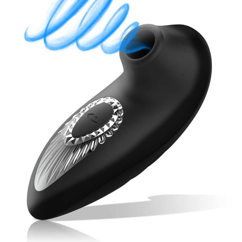 BLACK&SILVER - DRAKE DELUXE SUCKING VIBE RECHARGEABLE SILICONE NOIR - Sensualia