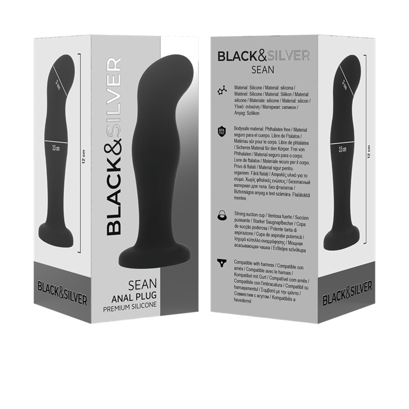 BLACK&SILVER - SEAN PLUG ANAL PREMIUM SILICONE NOIR - Sensualia
