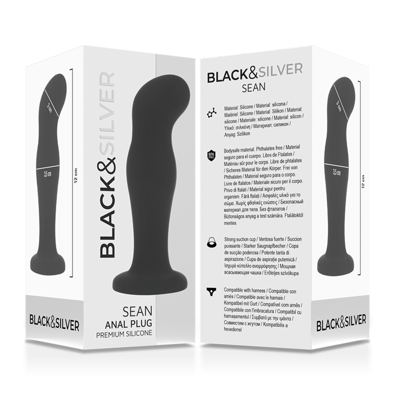 BLACK&SILVER - SEAN PLUG ANAL PREMIUM SILICONE NOIR - Sensualia