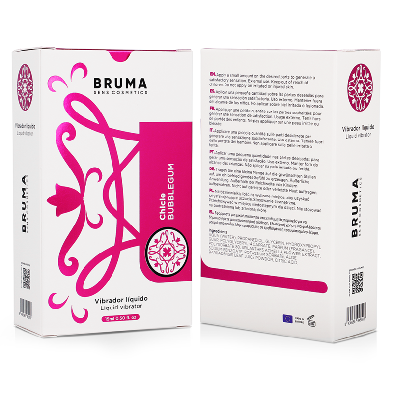 BRUMA - VIBRATEUR LIQUIDE ULTRA GLISSANT BUBBLEGUM 15 ML - Sensualia