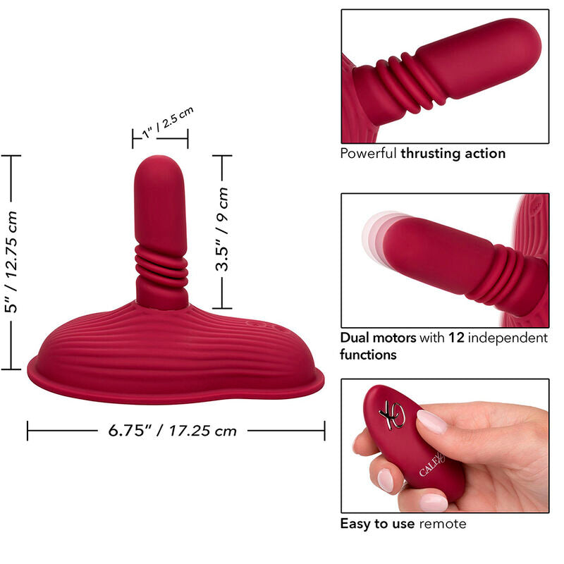 CALEXOTICS - RIDER MASSAGER DOUBLE MOTEUR TÉLÉCOMMANDE ROUGE - Sensualia