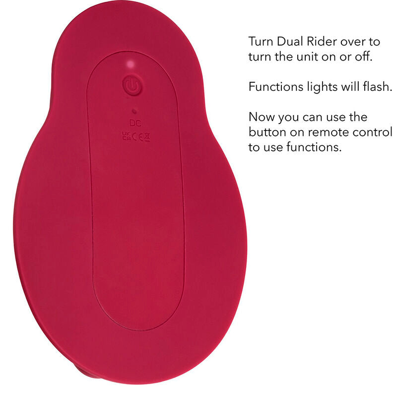 CALEXOTICS - RIDER MASSAGER DOUBLE MOTEUR TÉLÉCOMMANDE ROUGE - Sensualia