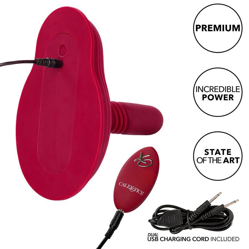 CALEXOTICS - RIDER MASSAGER DOUBLE MOTEUR TÉLÉCOMMANDE ROUGE - Sensualia