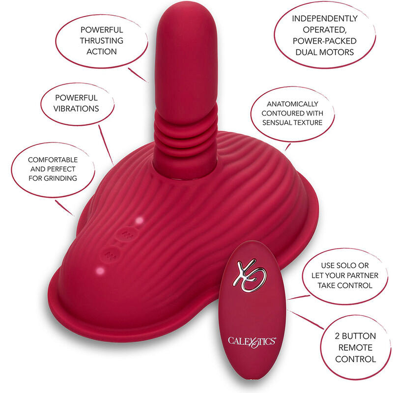CALEXOTICS - RIDER MASSAGER DOUBLE MOTEUR TÉLÉCOMMANDE ROUGE - Sensualia