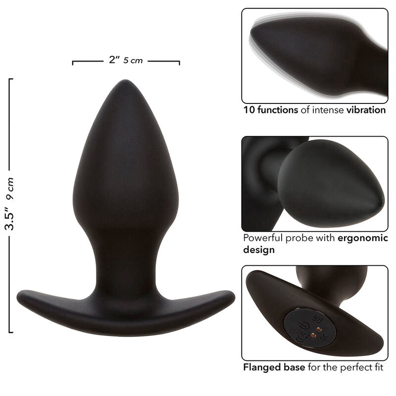 CALEXOTICS - ROCK BOTTOM PLUG ANAL PARFAIT 10 VIBRATIONS SILICONE NOIR - Sensualia