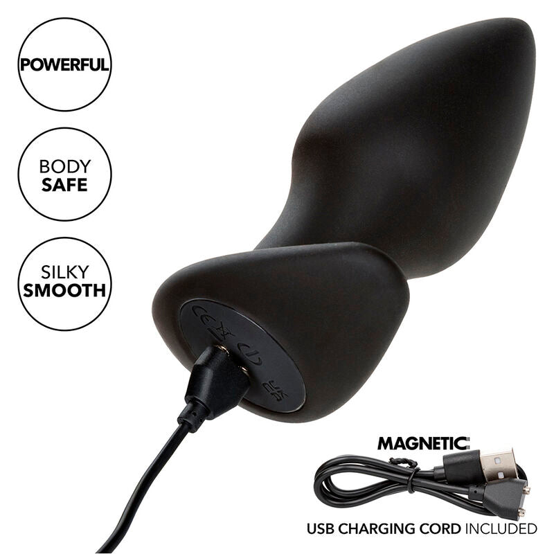 CALEXOTICS - ROCK BOTTOM PLUG ANAL PARFAIT 10 VIBRATIONS SILICONE NOIR - Sensualia