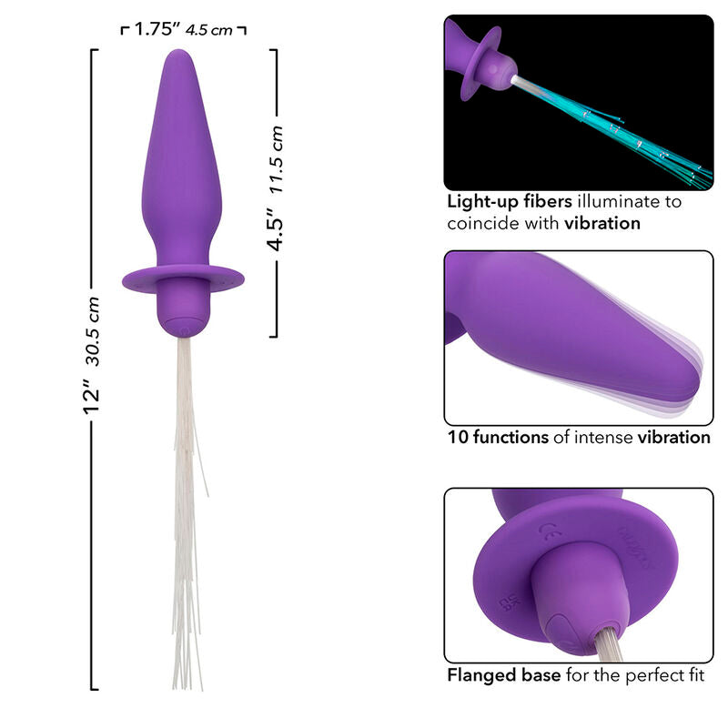 CALEXOTICS - SOUTHERN LIGHTS LIGHT UP PLUG ANAL10 VIBRATIONS SILICONE VIOLET - Sensualia