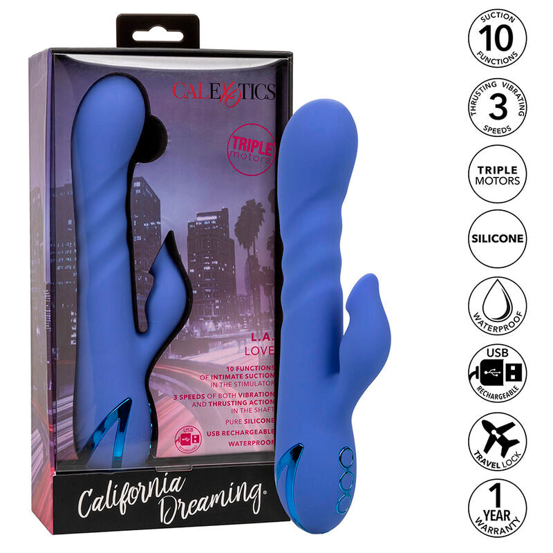 CALEXOTICS - VIBRATEUR & SUCKER LA LOVE BLEU PAR CALIFORNIA DREAMING - Sensualia