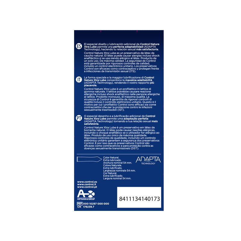 CONTROL - ADAPTA NATURE EXTRALUBE CONDOMS 12 UNITS - Sensualia
