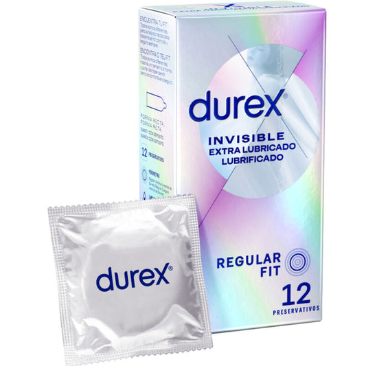 DUREX - INVISIBLE EXTRA LUBRIFIÉ 12 UNITÉS - Sensualia