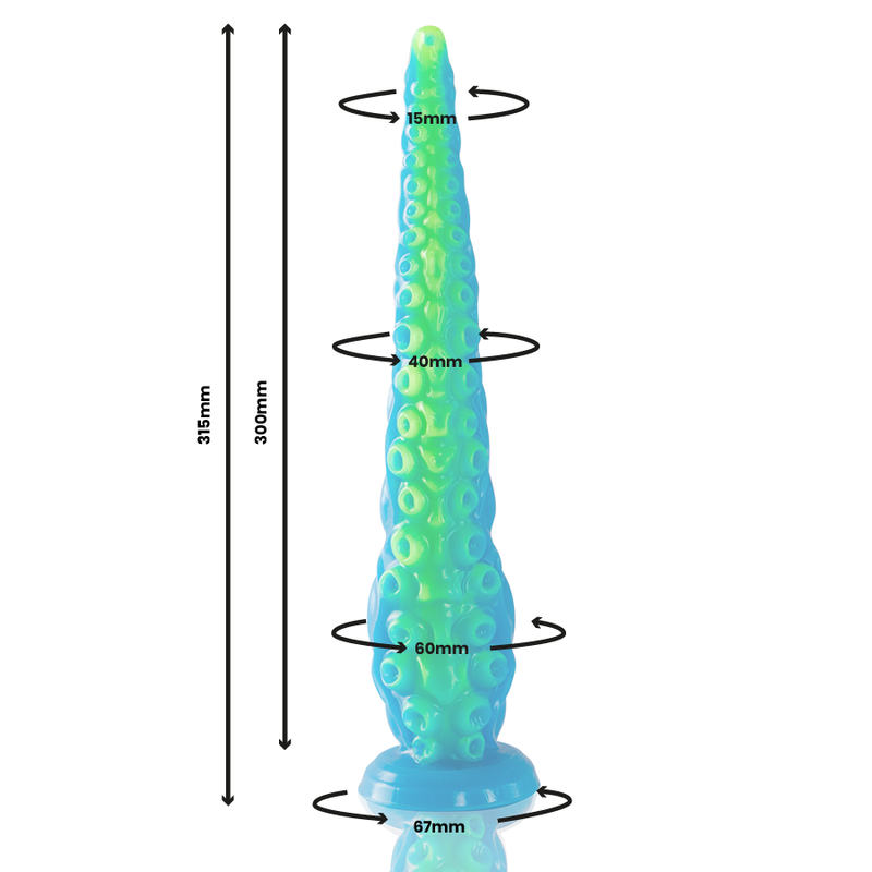 EPIC - GODE TENTACLE MINCE FLUORESCENT SCYLLA GRANDE TAILLE - Sensualia