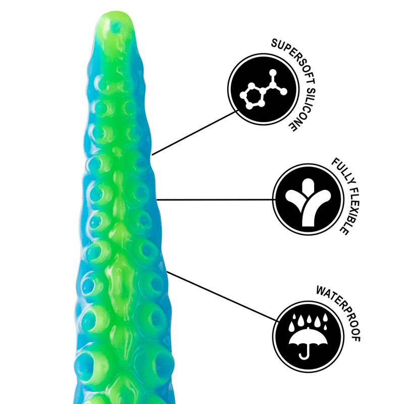 EPIC - GODE TENTACLE MINCE FLUORESCENT SCYLLA GRANDE TAILLE - Sensualia