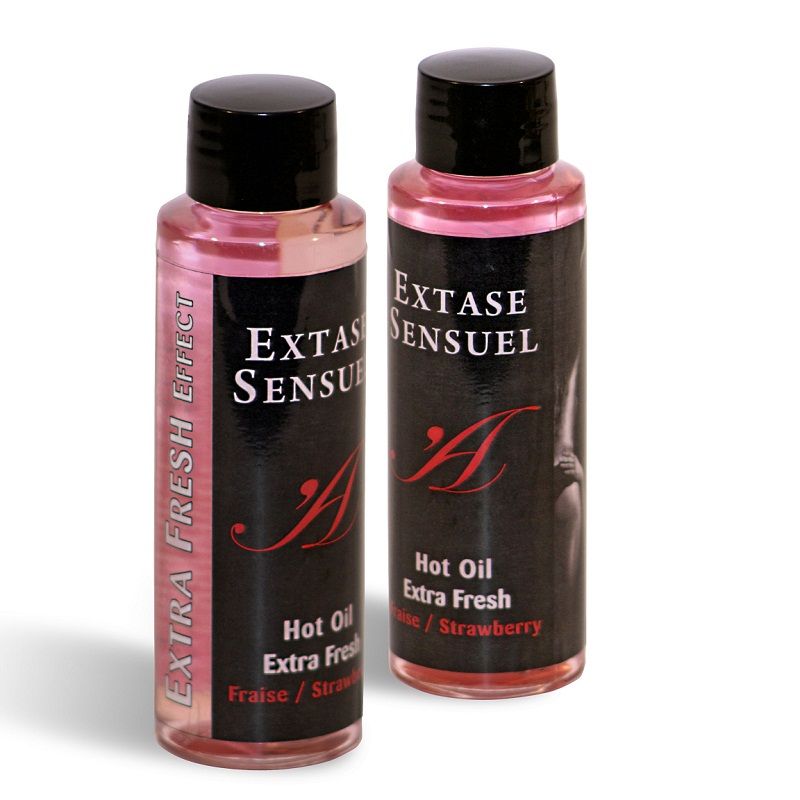 EXTASE SENSUAL - HUILE DE MASSAGE EFFET FRAISE EXTRA FRAÎCHE 100 ML - Sensualia