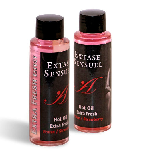 EXTASE SENSUAL - HUILE DE MASSAGE EFFET FRAISE EXTRA FRAÎCHE 100 ML - Sensualia