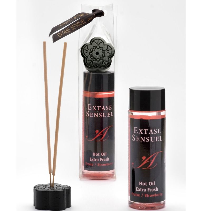 EXTASE SENSUAL - HUILE DE MASSAGE EFFET FRAISE EXTRA FRAÎCHE 100 ML - Sensualia