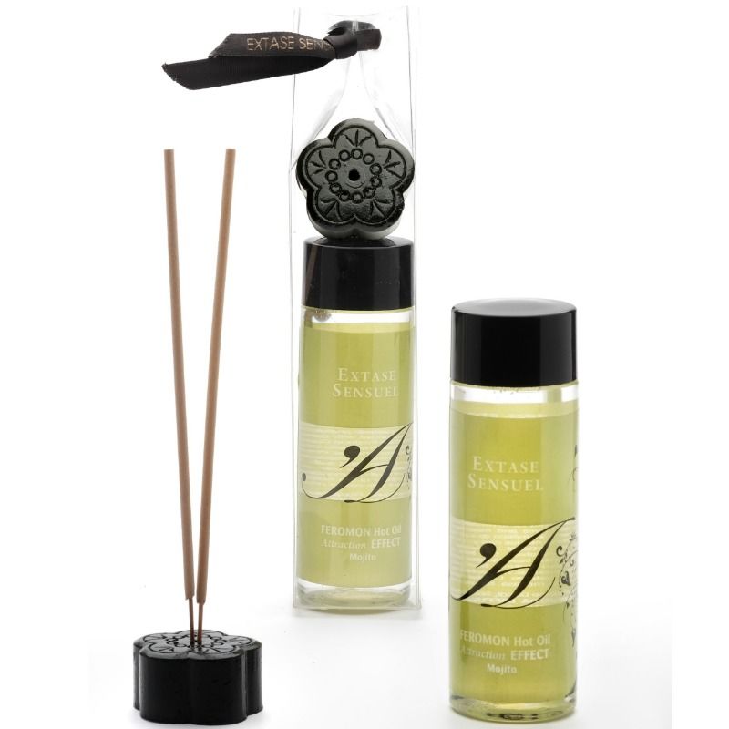 EXTASE SENSUAL - HUILE DE MASSAGE EFFET THERMIQUE AUX PHÉROMONES DE MOJITO 100 ML - Sensualia