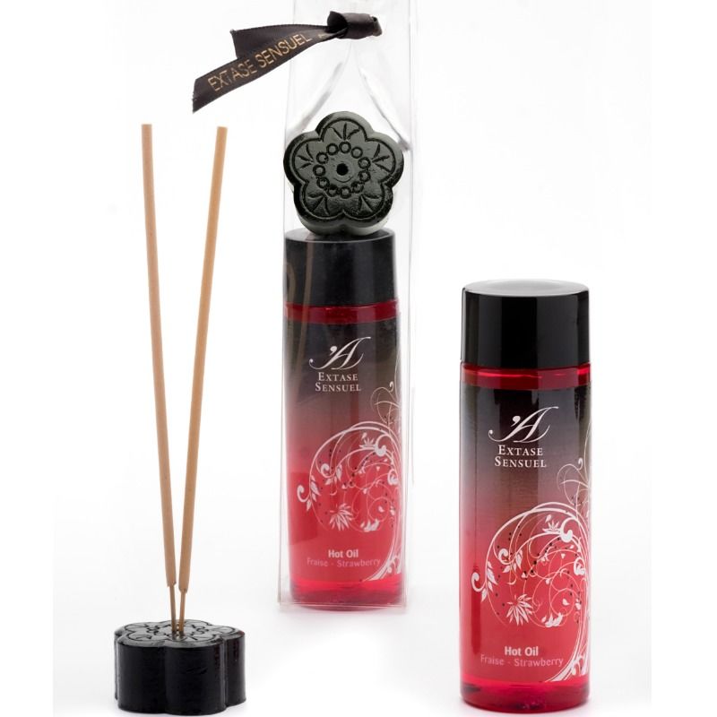 EXTASE SENSUAL - HUILE STIMULANTE CHALEUR FRAISE 100 ML - Sensualia