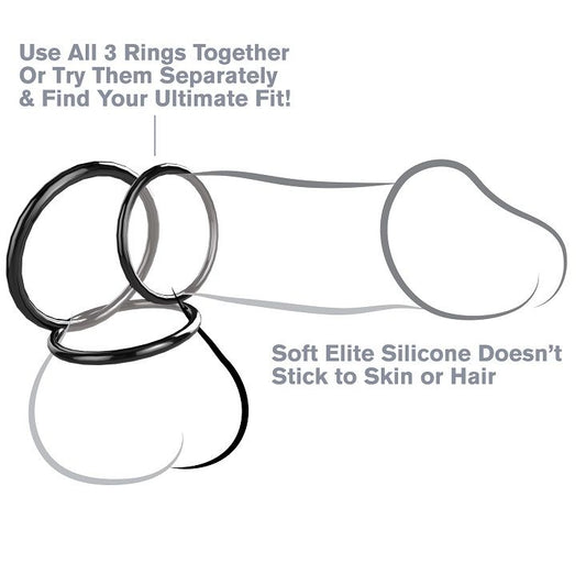 FANTASY C-RINGZ - SILICONE 3 ANNEAUX STAMINA SET - Sensualia