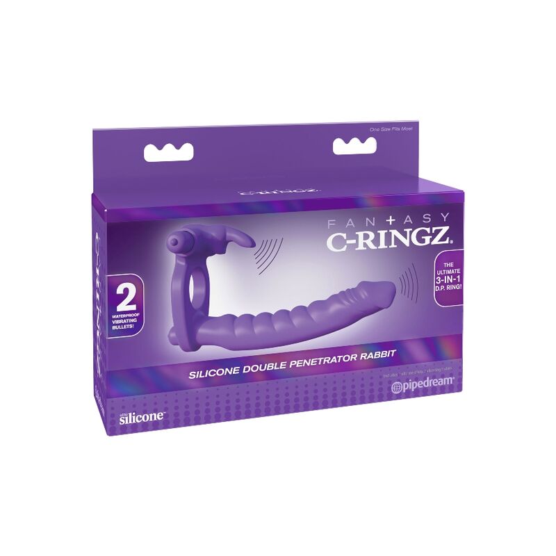 FANTASY C-RINGZ - SILICONE DOUBLE VIBRATOR RABBIT - Sensualia