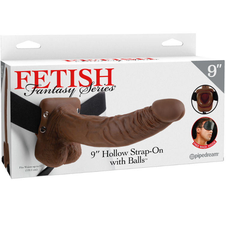 FETISH FANTASY SERIES - SANGLE CREUSE 9 AVEC BOULES 22.9CM MARRON - Sensualia