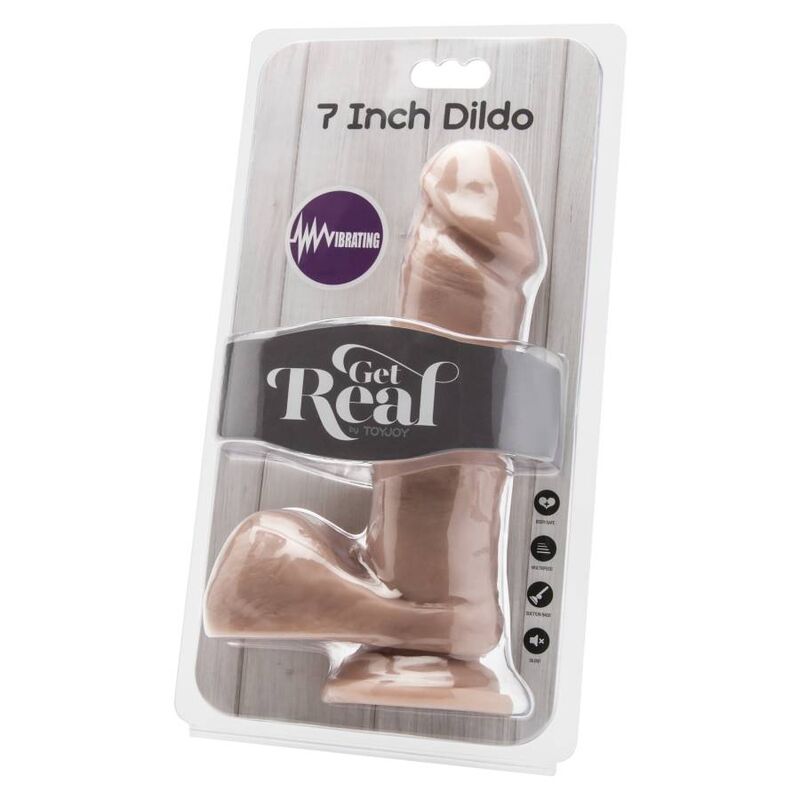 GET REAL - GODE 18 CM AVEC BILLES VIBRATEUR SKIN - Sensualia