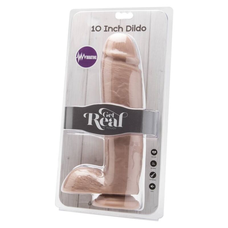 GET REAL - GODE 25,5 CM AVEC BILLES VIBRATEUR SKIN - Sensualia