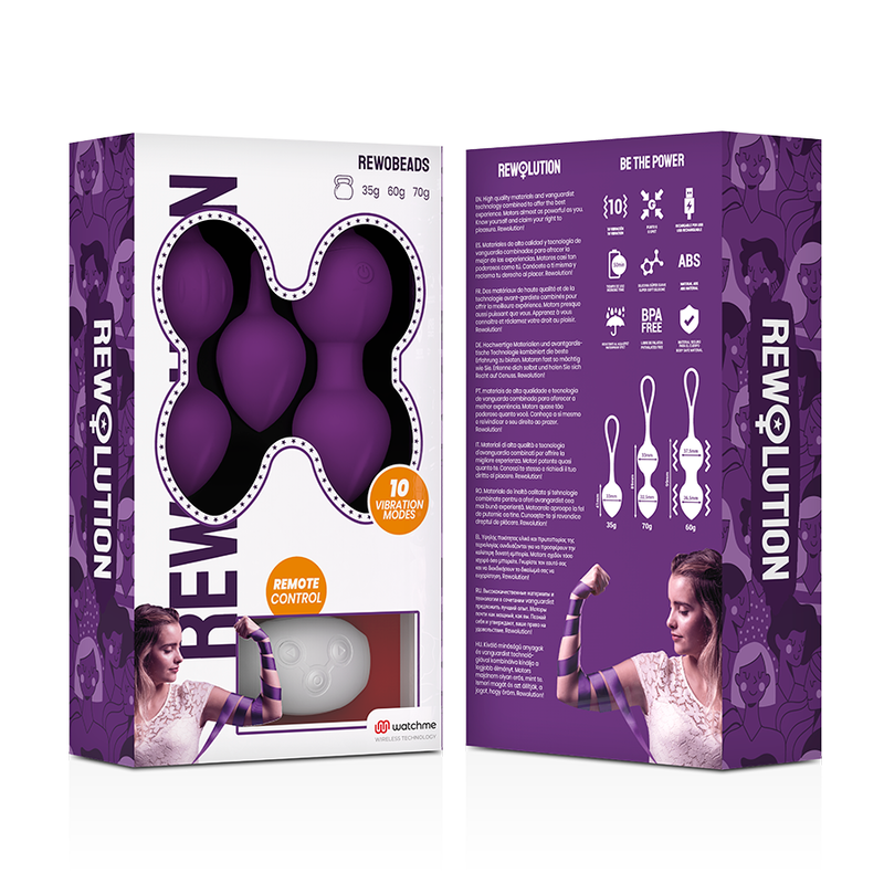 REWOLUTION - REWOBEADS BALLES VIBRANTES TÉLÉCOMMANDE AVEC TECHNOLOGIE WATCHME - Sensualia