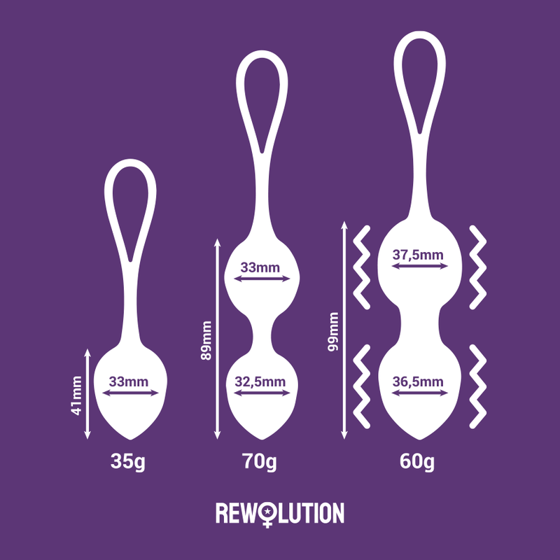 REWOLUTION - REWOBEADS BALLES VIBRANTES TÉLÉCOMMANDE AVEC TECHNOLOGIE WATCHME - Sensualia