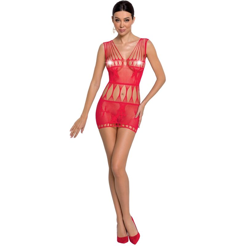 PASSION - FEMME BS090 BODYSTOCKING ROUGE TAILLE UNIQUE - Sensualia