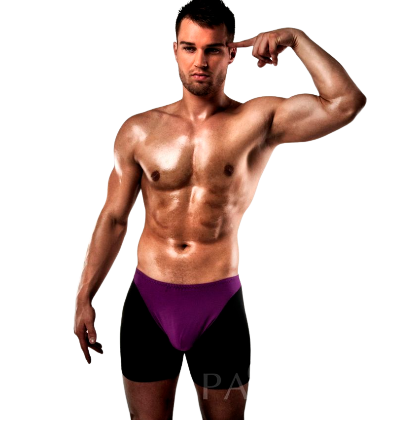 PASSION - BOXER 009 LINGERIE EROTIQUE LILAS/NOIR S/M - Sensualia