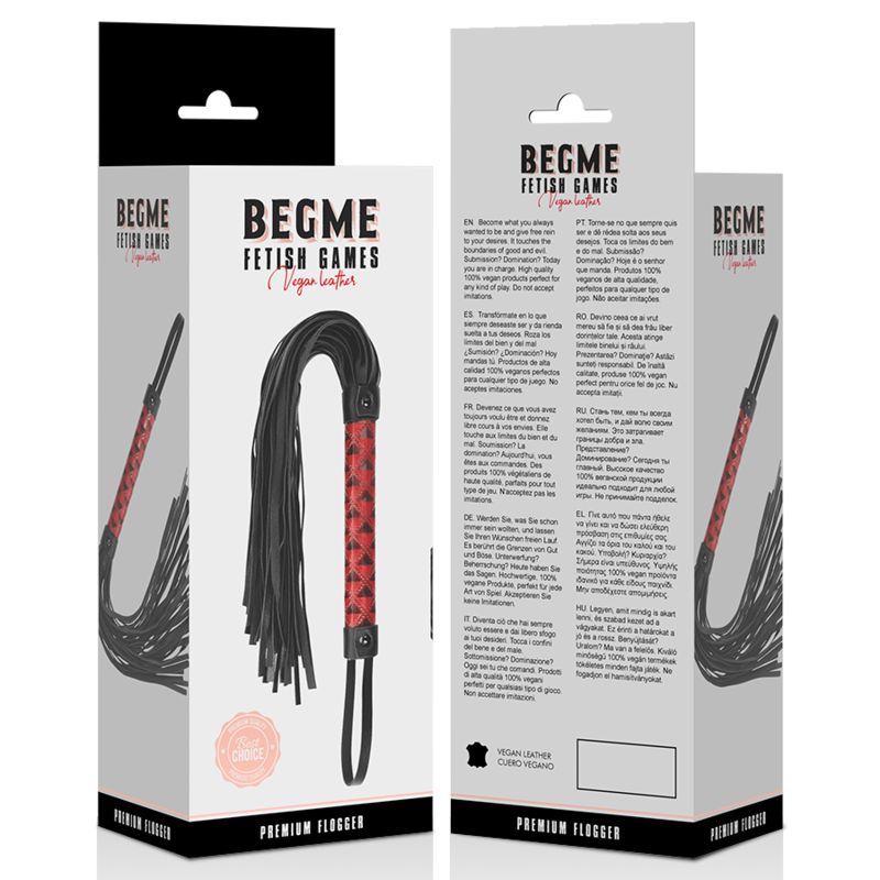 BEGME - FLOGGER EN CUIR VÉGAN ÉDITION ROUGE - Sensualia