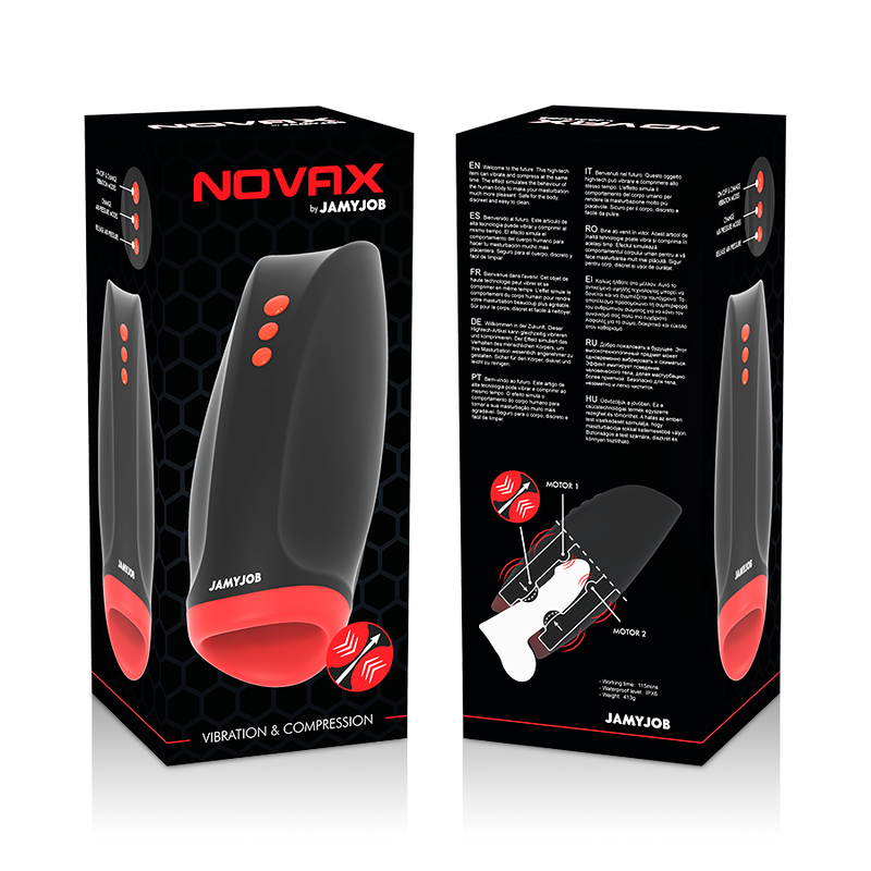 JAMYJOB - MASTURBATEUR NOVAX AVEC VIBRATION ET COMPRESSION JAMYJOB