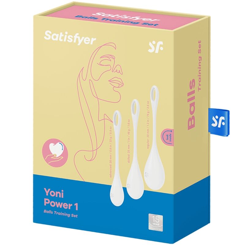 SATISFYER - ENSEMBLE ENTRAÎNEMENT YONI POWER 1 BLANC - Sensualia