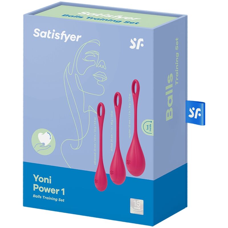 SATISFYER - ENSEMBLE ENTRAÎNEMENT YONI POWER 1 ROUGE - Sensualia