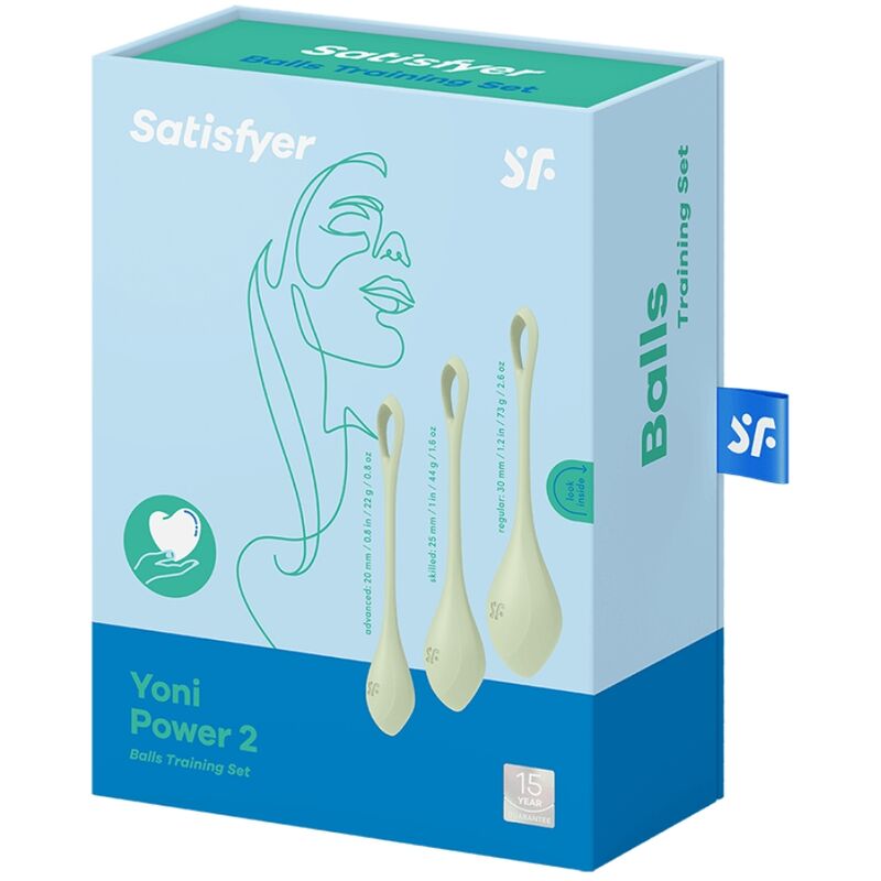 SATISFYER - ENSEMBLE ENTRAÎNEMENT YONI POWER 2 VERT - Sensualia