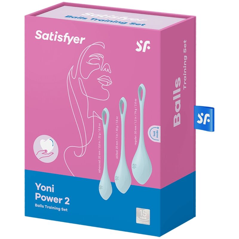 SATISFYER - ENSEMBLE ENTRAÎNEMENT YONI POWER 2 BLEU - Sensualia