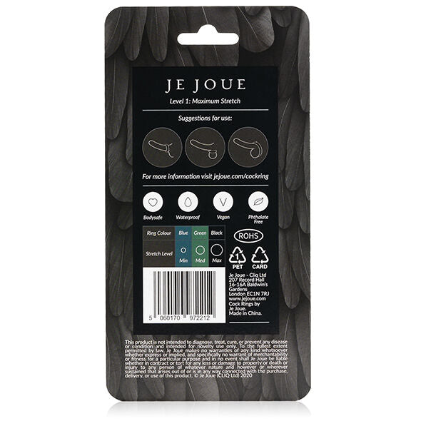JE JOUE - ANNEAU PÉNIAL EN SILICONE EXTENSION MAXIMALE - NOIR JE JOUE