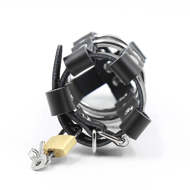 OHMAMA FETISH - ETUI EN CUIR AVEC ANNEAUX MÉTALLIQUES ET CADENAS OHMAMA FETISH
