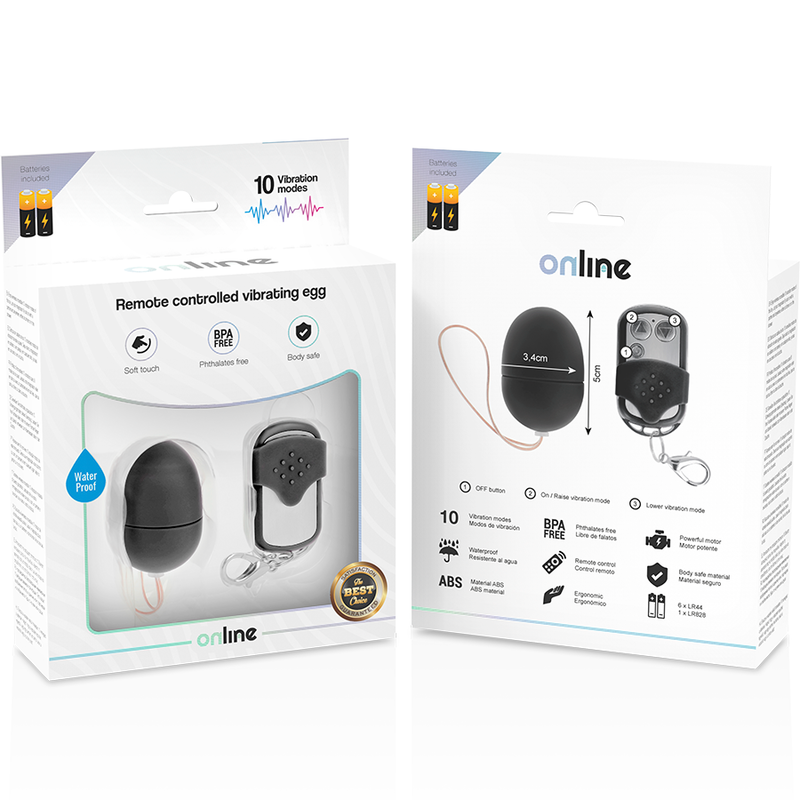ONLINE - OEUF VIBRANT TÉLÉCOMMANDE S NOIR - Sensualia