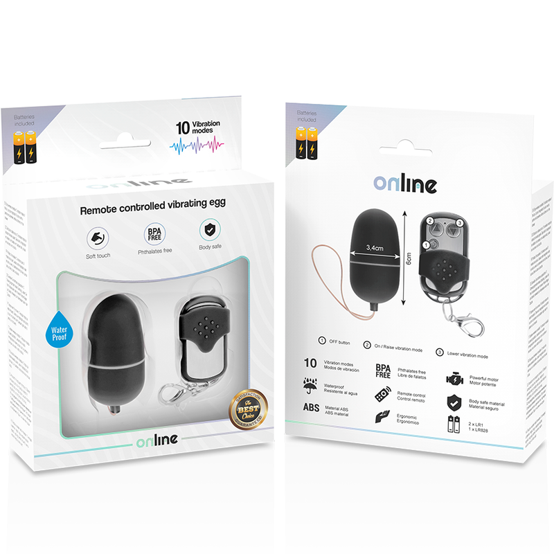 ONLINE - OEUF VIBRANT TÉLÉCOMMANDE M NOIR - Sensualia