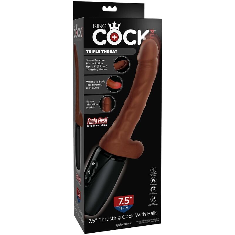 KING COCK - PLUS TRIPLE MENACE TON DE PEAU MARRON - Sensualia