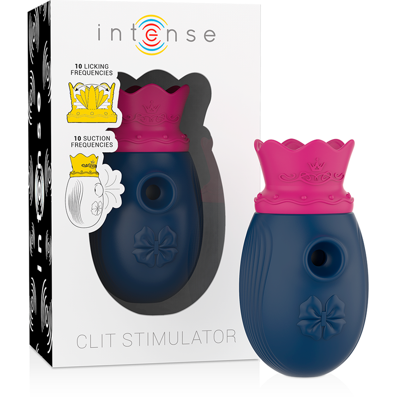 INTENSE - STIMULATEUR CLIT 10 FRÉQUENCES DE LÉCHAGE ET DASPIRATION - BLEU INTENSE FUN