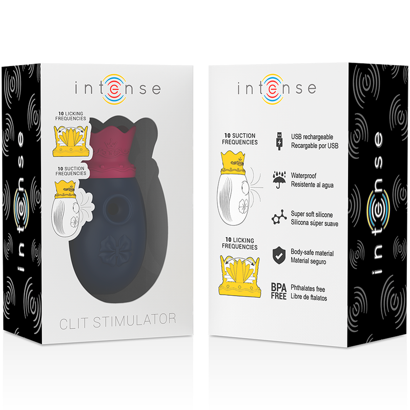 INTENSE - STIMULATEUR CLIT 10 FRÉQUENCES DE LÉCHAGE ET DASPIRATION - BLEU INTENSE FUN