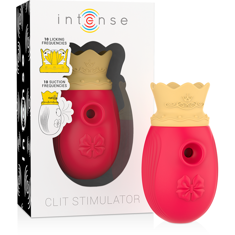 INTENSE - STIMULATEUR CLIT 10 FRÉQUENCES DE LÉCHAGE ET DASPIRATION - ROUGE INTENSE FUN